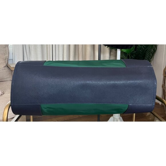 AUTHENTIC TORY BURCH KELLY GREEN AND NAVY CHELSEA SHOULDER BAG/TOTE - Picture 7 of 9